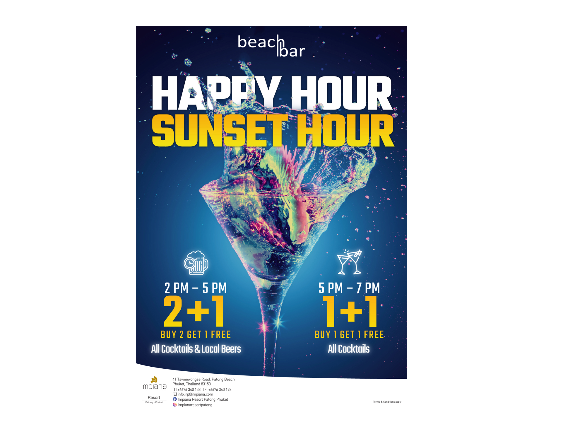 Happy Hour at Beach Bar Impiana Resort Patong